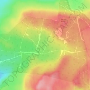 Topografische kaart Blaxter Bog, hoogte, reliëf