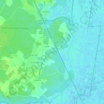 Topografische kaart La Mothe, hoogte, reliëf