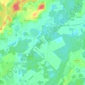 Topografische kaart Weitmoos, hoogte, reliëf