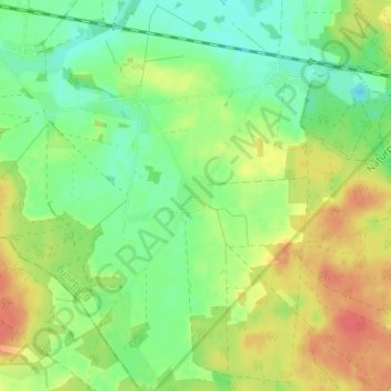 Topografische kaart Boitze, hoogte, reliëf