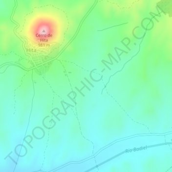 Topografische kaart Zarcilla, hoogte, reliëf