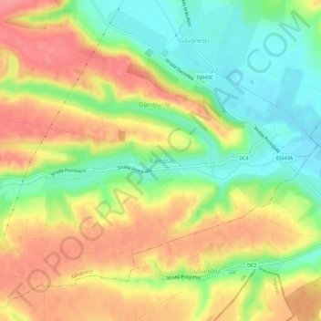 Topografische kaart Băleasa, hoogte, reliëf