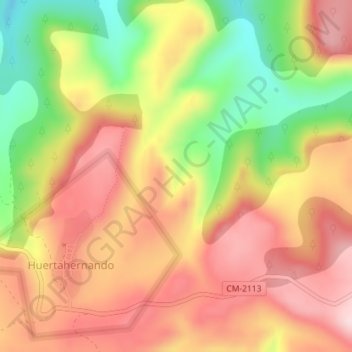 Topografische kaart El Mirón, hoogte, reliëf