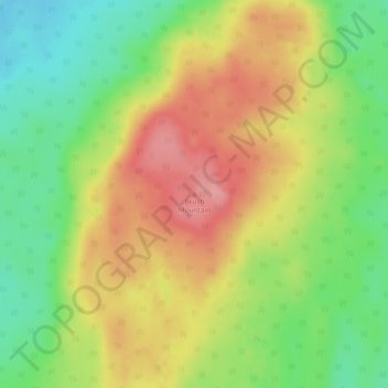 Topografische kaart Brush Mountain, hoogte, reliëf