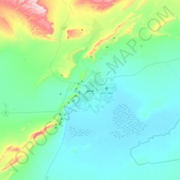 Topografische kaart Tadmur, hoogte, reliëf