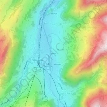 Topografische kaart Stalde, hoogte, reliëf