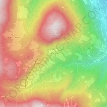 Topografische kaart Gfrill, hoogte, reliëf