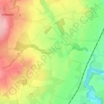 Topografische kaart Sturton Grange, hoogte, reliëf