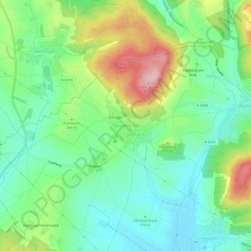 Topografische kaart Tannenkirch, hoogte, reliëf