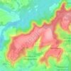 Topografische kaart Montarcene, hoogte, reliëf