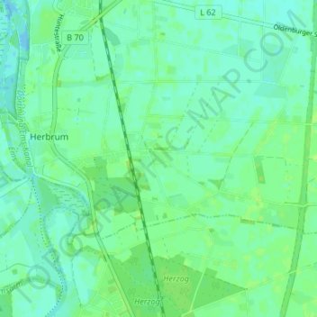 Topografische kaart Herbrum Siedlung, hoogte, reliëf
