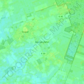 Topografische kaart Meinersfehn, hoogte, reliëf