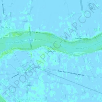Topografische kaart Mazzorno, hoogte, reliëf