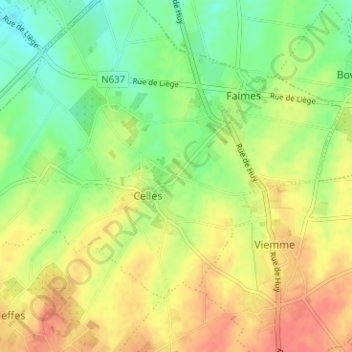 Topografische kaart Labia, hoogte, reliëf