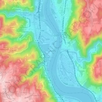 Topografische kaart La Traille, hoogte, reliëf