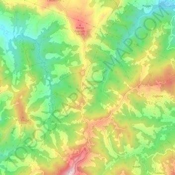Topografische kaart Losio, hoogte, reliëf