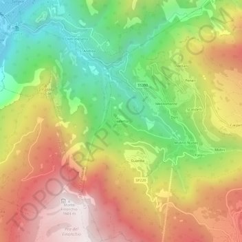Topografische kaart Ondertol, hoogte, reliëf