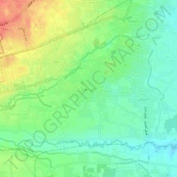 Topografische kaart كفر بطنا, hoogte, reliëf