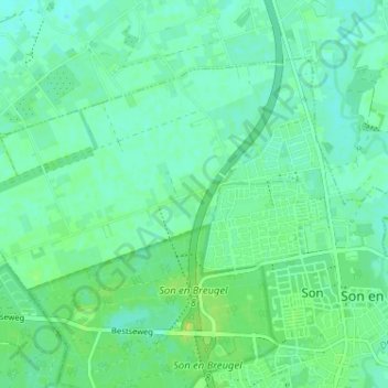 Topografische kaart Sonniuswijk, hoogte, reliëf