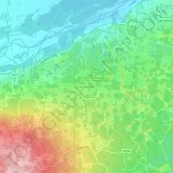 Topografische kaart Santi Angeli, hoogte, reliëf