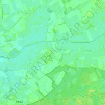 Topografische kaart Lheebroek, hoogte, reliëf