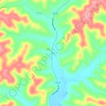Topografische kaart Loyd, hoogte, reliëf