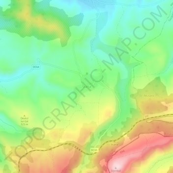 Topografische kaart Stana, hoogte, reliëf