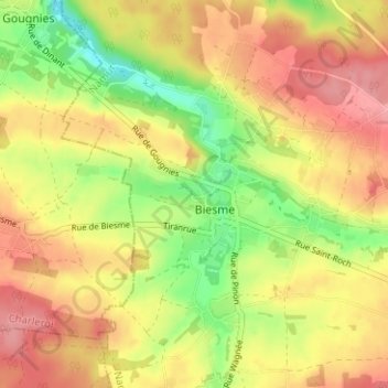 Topografische kaart Fond des Vaulx, hoogte, reliëf