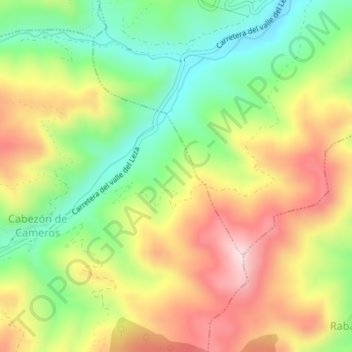 Topografische kaart Peña Martín, hoogte, reliëf