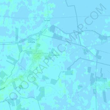 Topografische kaart La Casetta, hoogte, reliëf