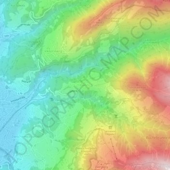 Topografische kaart Dafins, hoogte, reliëf