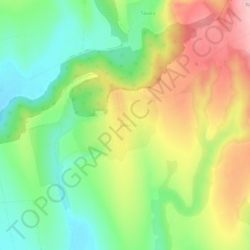 Topografische kaart Chilii, hoogte, reliëf