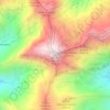 Topografische kaart Monte Marzo, hoogte, reliëf