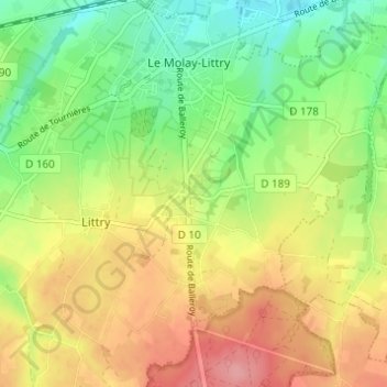 Topografische kaart La Planquette, hoogte, reliëf