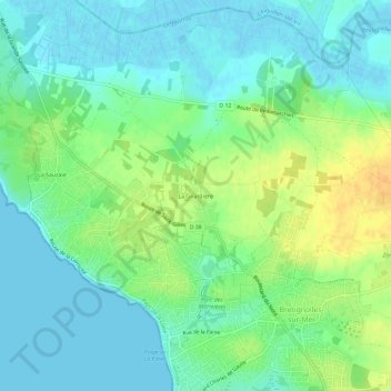 Topografische kaart La Girardière, hoogte, reliëf