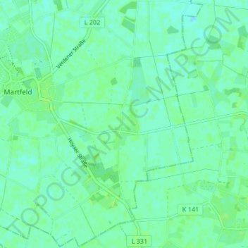 Topografische kaart Tuschendorf, hoogte, reliëf