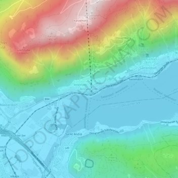 Topografische kaart Annenheim, hoogte, reliëf