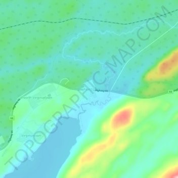 Topografische kaart Kearns, hoogte, reliëf