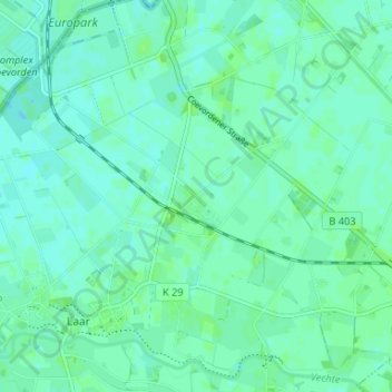 Topografische kaart Agterhorn, hoogte, reliëf