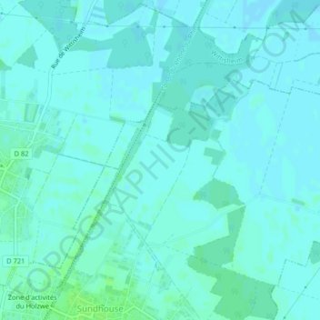 Topografische kaart Unterfeld, hoogte, reliëf