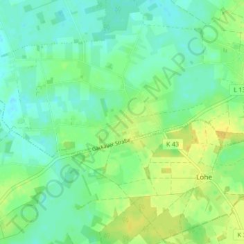 Topografische kaart Langenfelde, hoogte, reliëf