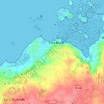 Topografische kaart Bel Air, hoogte, reliëf
