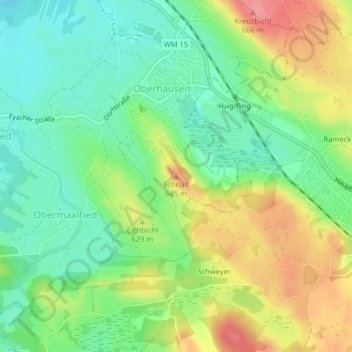 Topografische kaart Schnait, hoogte, reliëf