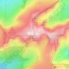 Topografische kaart Pic de Madrès, hoogte, reliëf