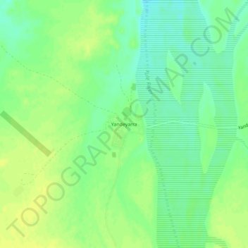 Topografische kaart Yandeyarra, hoogte, reliëf