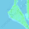 Topografische kaart Sarasota Beach, hoogte, reliëf