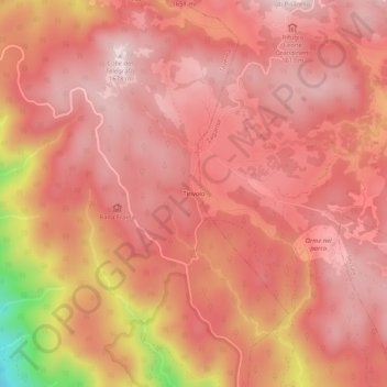 Topografische kaart Tirivolo, hoogte, reliëf