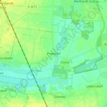 Topografische kaart Priesdorf, hoogte, reliëf