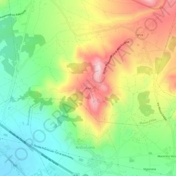 Topografische kaart Albe, hoogte, reliëf