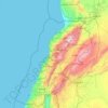 Topografische kaart Caza de Kesrouane, hoogte, reliëf